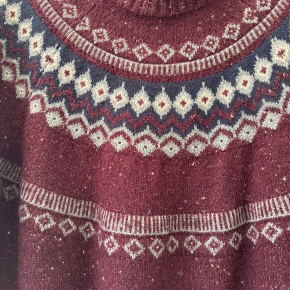 Weatherproof Vintage Maroon Nordic Fairisle Pattern Sweater XXL Crewneck - Picture 6 of 12